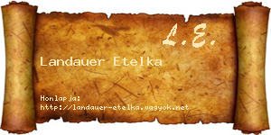 Landauer Etelka névjegykártya